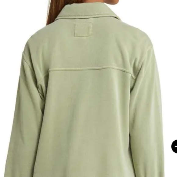 Nordstrom Thread & Supply Green Button-Up Shacket with Pockets - Picture 4 of 12